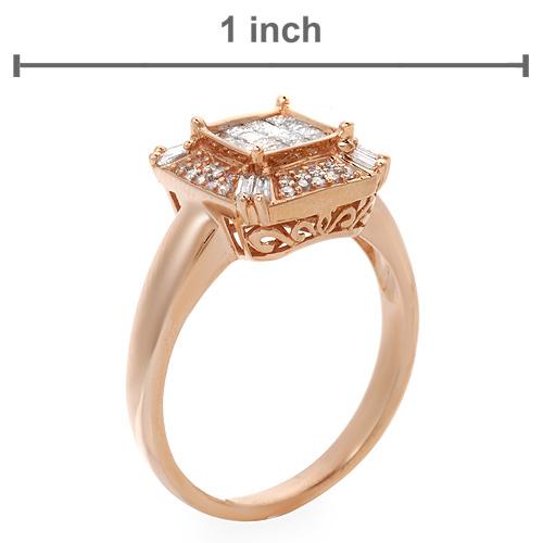 GENUINE 1/2CT DIAMOND CLUSTER RING SOLID 14K ROSE GOLD